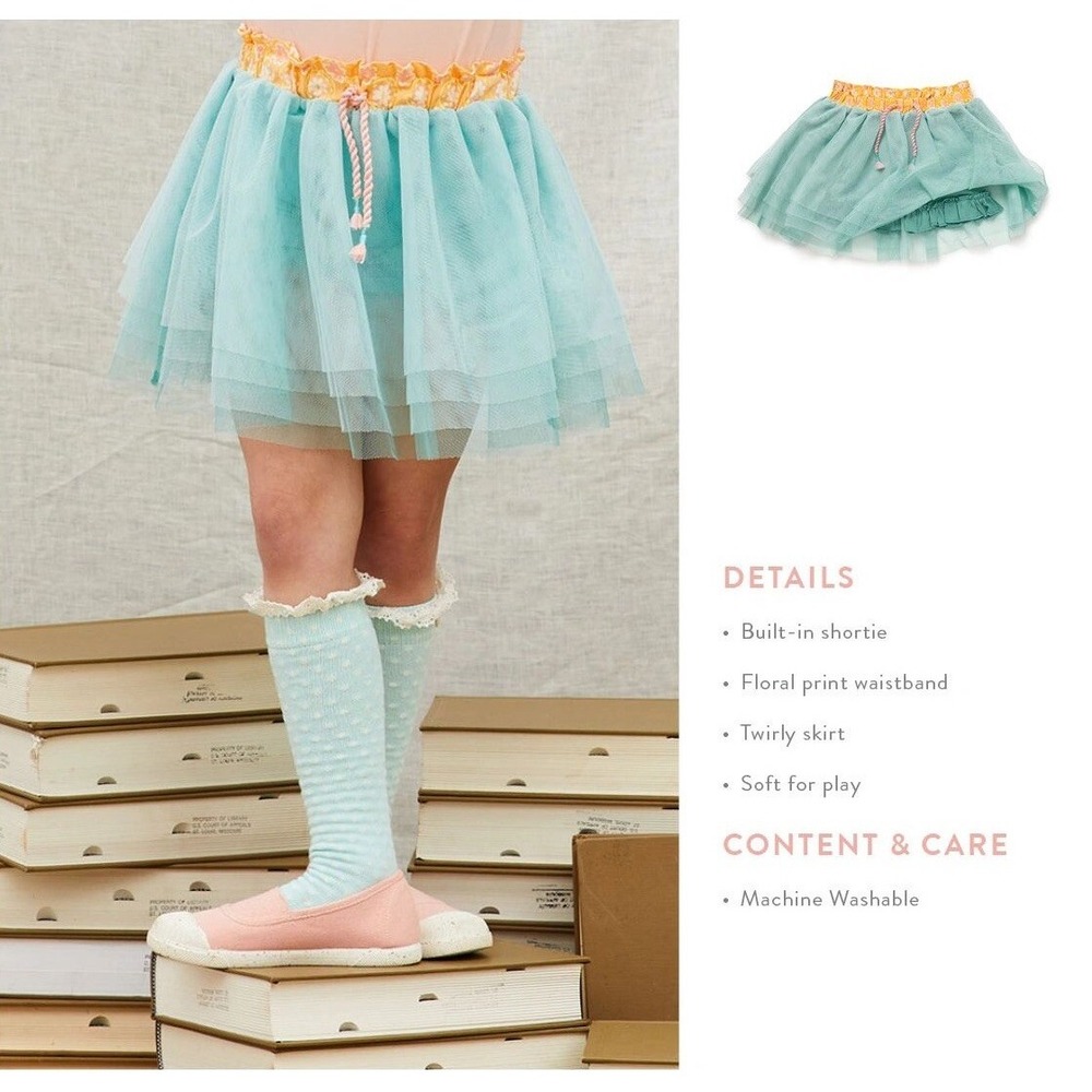 Matilda Jane Misty Girls Tulle Skirt Skort Just Imagine Size 4‎ Blue New
